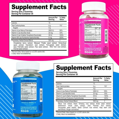 Arrivalla™ Top & Peach Support Combo Pack Gummies for Women | 9 Herbal Extracts Including Fenugreek, Maca & Fennel | Essential Vitamins | Berry Flavor | 2-Pack (120 Gummies)